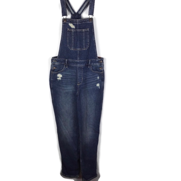 Hollister Denim - Hollister High Rise Crop Boyfriend Overalls Womens